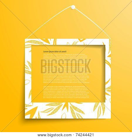 Vector white frames on the yellow wall