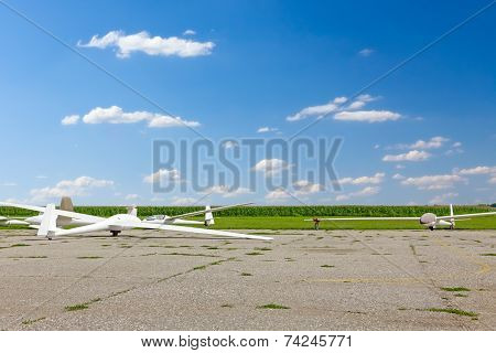 Gliders Waiting To Go Into The Air