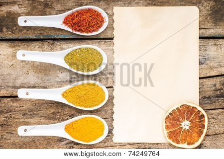 Spices Recipe Background.