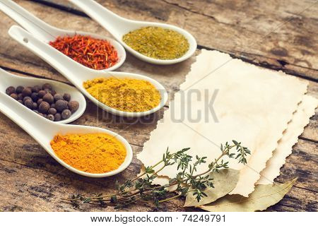 Spices Recipe Background.