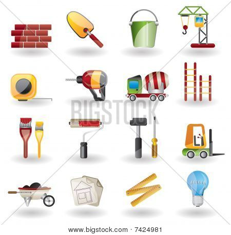 Construcción y edificio vector Icon Set