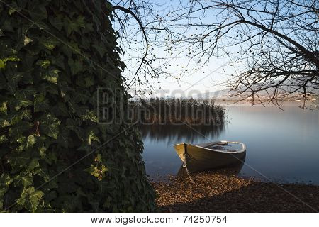 Green Boat Waiting For Summer