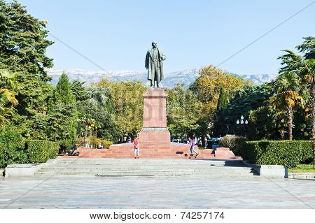 Monument On Lenin Square In Yalta City
