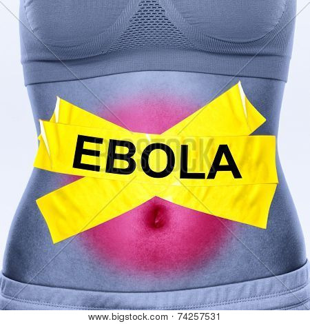 Ebola virus disease text on Blackboard. EBOLA written on chalkboard. Education concept.