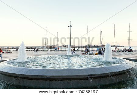 Fountain On Promenade In Yalta, Crimea