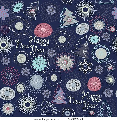Seamless Pattern Happy New Year
