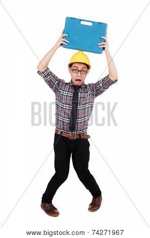 Industrial worker isolated on the white background