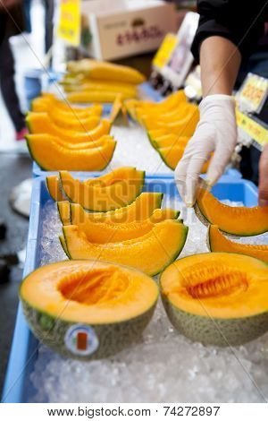 Slice Of Cantaloupe Melon