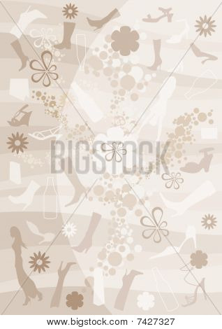 Fashion, bottle and floral background