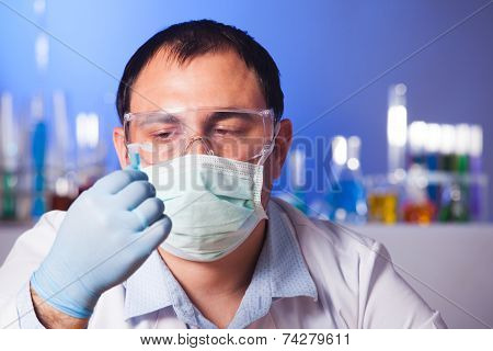 Scientist is thinking