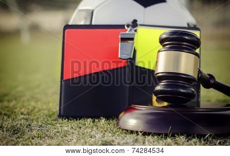 Soccer football legal rules and regulations concept image 