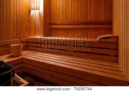 Sauna with bucket