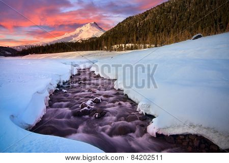 Vista of Mount Hood by White River