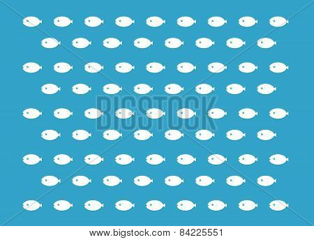 Fishes in the sea background