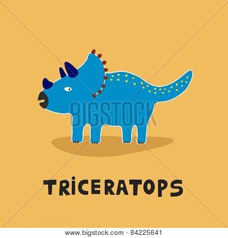 Triceratops dinosaur vector illustration