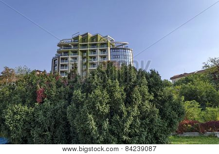 Riverside park in Ruse town along river Danube