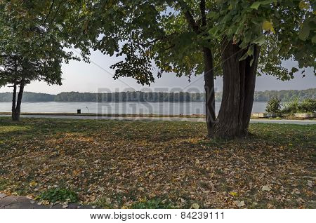 Riverside park in Ruse town along river Danube