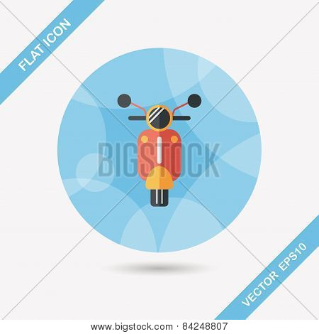 Transportation Scooter Flat Icon With Long Shadow,eps10