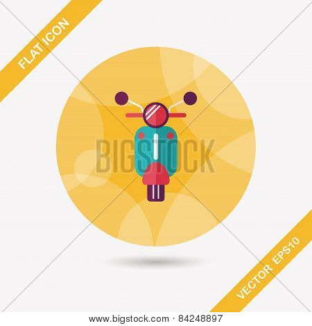 Transportation Scooter Flat Icon With Long Shadow,eps10