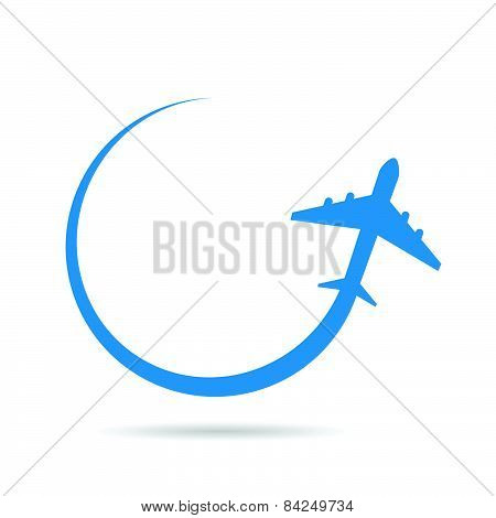 Airplane Blue Vector Illustration