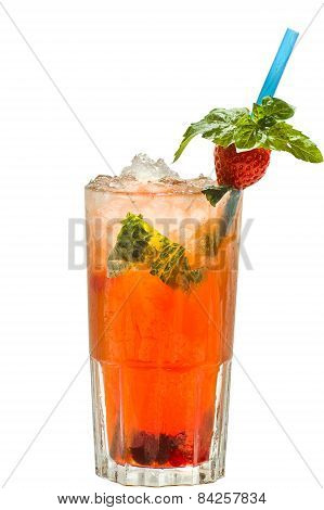 Delicious Summer Cocktail With Strawberry And Mint