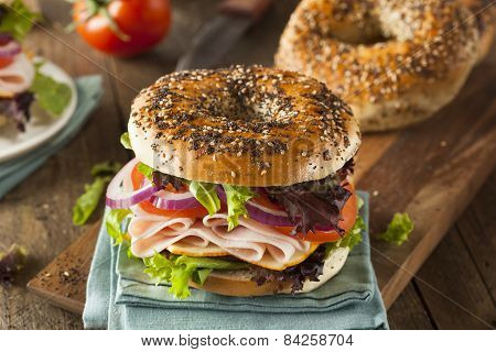 Healthy Turkey Sandwich On A Bagel