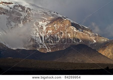 Chimborazo volcano in andean Ecuador