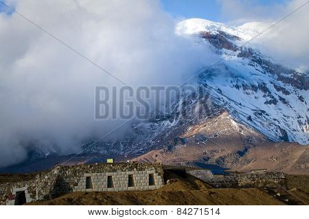 Chimborazo volcano in andean Ecuador