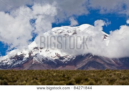 Chimborazo volcano in andean Ecuador