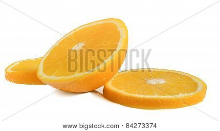 The Cut Orange On A White Background.