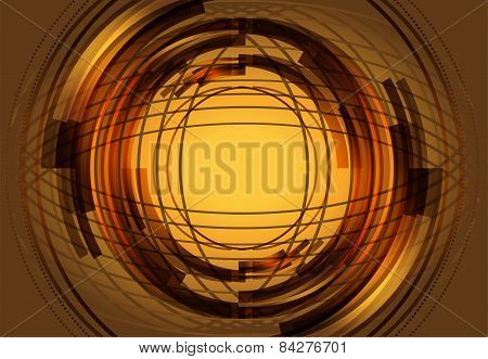 Golden rendered fractal design abstract background