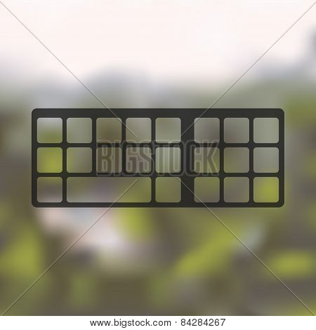 keyboard icon on blurred background