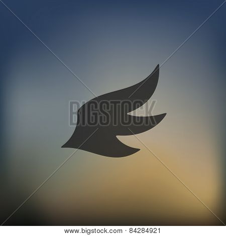 wing icon on blurred background