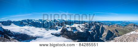 Panorama View Of Swiss Alps