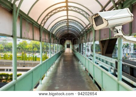 Ctv Camera Or Surveillance Operating In Walk Way