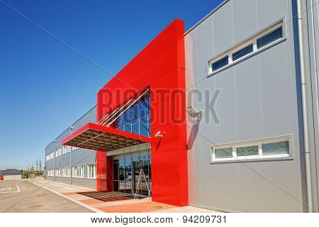 Aluminum Facade On Industrial Building