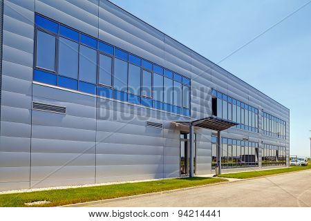Aluminum Facade On Industrial Building