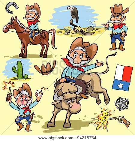 Cartoon cowboy set