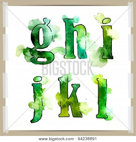 Wector watercolor hand-draw colorful alphabet