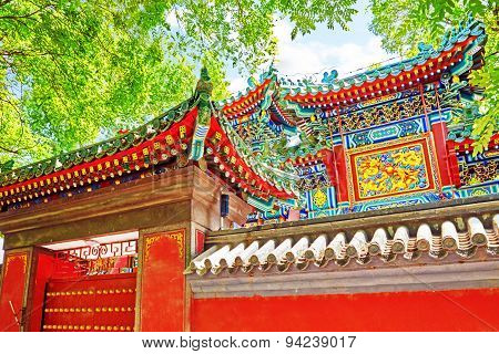 Palaces, Pagodas Inside The Territory Of The Forbidden City Museum In Beijing In The Heart Of City.