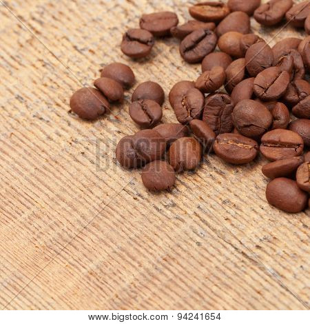 Coffee Beans On Table - Close Up Shot