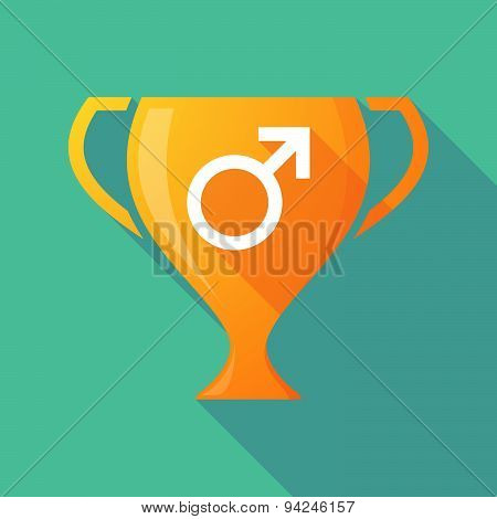 Long Shadow Trophy Icon With A Male Sign