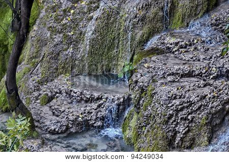 Fresh Krushuna waterfalls cascade in deep forest and rock