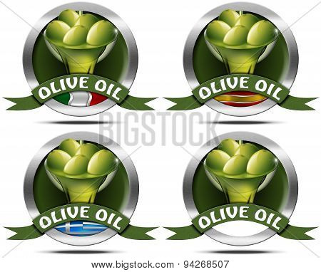 Olive Oil - Spain Italy Greece Flags