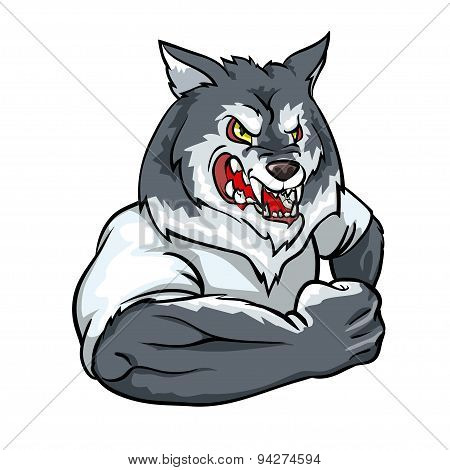 Wolf mascot, team label design.