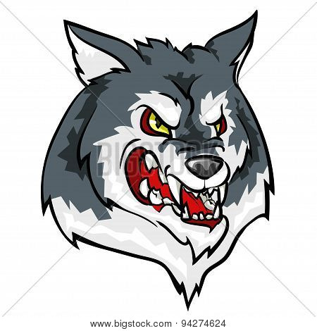 Wolf mascot, team label design.