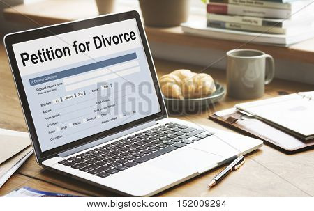 Petition Divorce Arguing Conflict Despair Breakup Concept