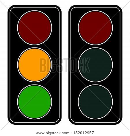 Flat Easy-to-edit Traffic Lamp / Traffic Light Graphics
