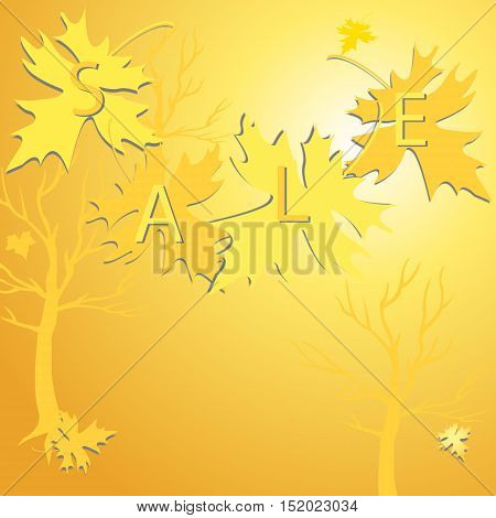 Background Of  Gold  Leaves And Sale
