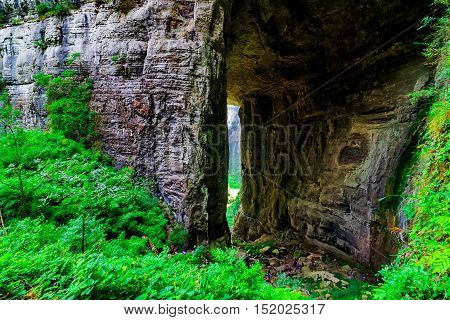 Wulong Karst limestone rock formations in Longshui Gorge Difeng, an important constituent part of the Wulong Karst World Natural Heritage. China
